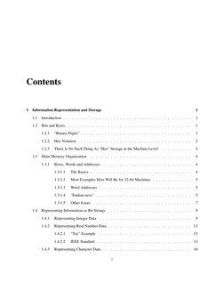 Contents
1
Information Representation and Storage
1
1.1
Introduction . . . . . . . . . . . . . . . . . . . . . . . . . . . .