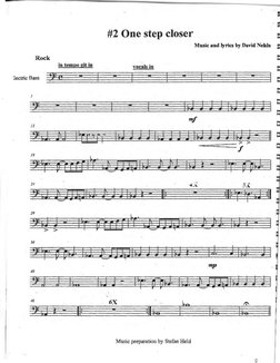 /
#2 One step closer
Music and lyrics by David Nehls
Rock
in tempo git in
vocals in
:lectric Bass
::.:9.:c:: ,==, ====