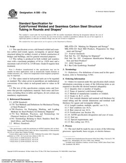 Designation: A 500 – 01a
An American National Standard
Standard Specification for
Cold-Formed Welded and Seamless Carbon Steel