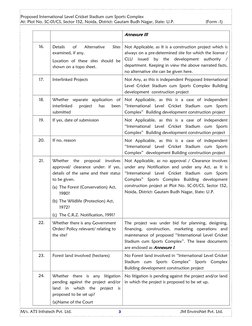 Proposed International Level Cricket Stadium cum Sports Complex
At: Plot No. SC-01/CS, Sector 152, Noida, District: Gauta