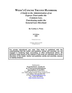 For private educational use only. This book is published with the
understanding that the author and publisher, jointly and s