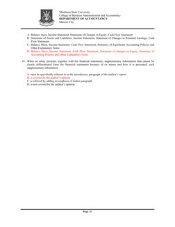 Mindanao State University
College of Business Administration and Accountancy
DEPARTMENT OF ACCOUNTANCY
Marawi City
A. Balance