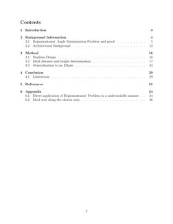 Contents
1
Introduction
3
2
Background Information
4
2.1
Regiomontanus’ Angle Maximisation Problem and proof
. . . . . . . .