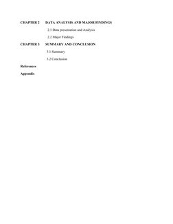 CHAPTER 2 DATA ANALYSIS AND MAJOR FINDINGS
2.1 Data presentation and Analysis