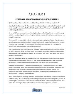 10 | P a g e
CHAPTER 1
PERSONAL BRANDING FOR YOUR JOB/CAREERS
Quick question, when you hear the word branding, what’s