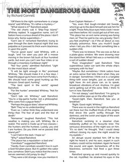 "Off there to the right–somewhere–is a large
island," said Whitney. "It's rather a mystery—"
"What island is it?" Rainsford