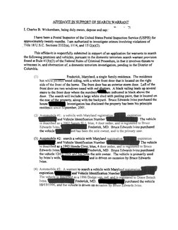 AFFIDAVIT IN SUPPORT OF SEARCH WARRANT
I, Charles B. Wickersham, being duly sworn, depose and say:
I have been a Postal Ins