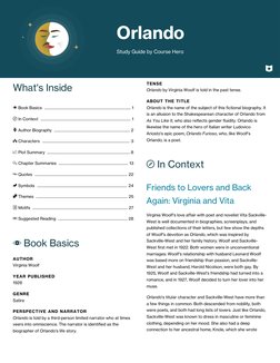 Orlando
Study Guide by Course Hero
What's Inside
j Book Basics
1
..........................................................