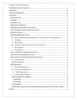 II
TABLE OF CONTENT
STATEMENT OF DECLARATION ............................................................................