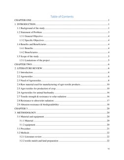 vi
Table of Contents
CHAPTER ONE ........................................................................................