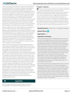 harassing a boatman for taking her husband to the island and
leaving her behind. From these two, Beatrice and Axl gather
that