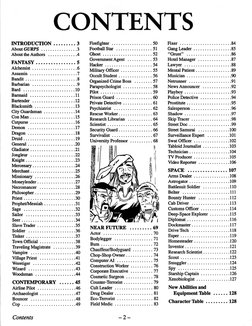 CONTENTS
INTRODUCTION
3
About GURPS
3
About the Authors
4
FANTASY
5
Alchemist
6
Assassin
7
Ban
