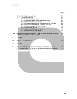 Manual Técnico
I-5
Página
12.1.2. Suministro de agua potable
96
12.1.3. Factores de selección
97
12.1.3.1. Resistencia mecáni