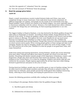 (ix) Give the opposite of “ relaxation” from the passage.
(ix) Give the synonym of “Sickness” from the passage.
2.
Read
