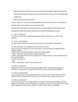 Delivery class to control the transport of table data for an installation, upgrade, or client copy
and transports between cu