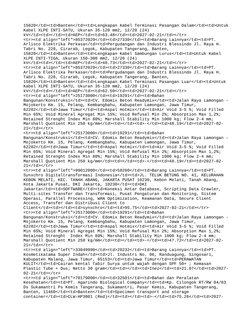 15820</td><td>Banten</td><td>Lengkapan Kabel Terminasi Pasangan Dalam</td><td>Untuk
Kabel XLPE INTI-SATU, Ukuran 35-120 mm2,