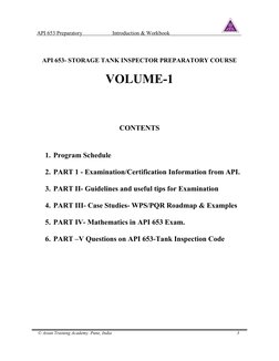 API 653 Preparatory Introduction & Workbook
© Asian Training Aca