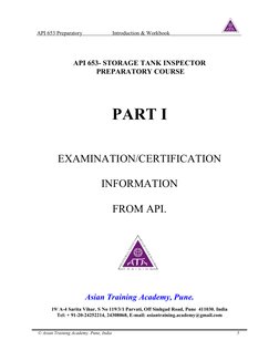 API 653 Preparatory Introduction & Workbook
© Asian Training Aca