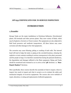 API 653 Preparatory Introduction & Workbook
© Asian Training Aca