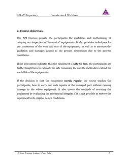 API 653 Preparatory Introduction & Workbook
© Asian Training Aca