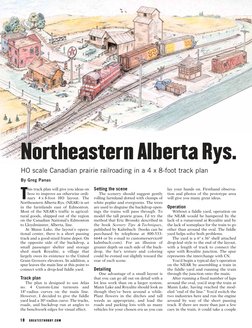 Northeastern Alberta Rys.
T
his track plan will give you ideas on
how to improve an otherwise ordi-
nary 4 x 8-foot HO layout