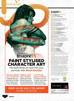 ISSUE 244 ON SALE 27TH AUGUST
IN PRINT & DIGITAL
Mix bold street art style into your
portraits with Alvaro Escobar
PAINT S