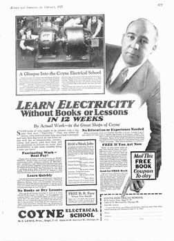 Science and Invention for February, 1927
877'
A Glimpse Into the Coyne Electrical School
Those who s4 e the great roaring sho