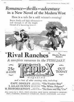 Science and Invention for February, 1927
Romance F-1 thrills
adventure
in a New Novel of the Modern West
Here is a tale or a