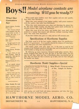 4
J u n i o r M e c h a n i c s a n d M o d e l A i r p l
a n e N e w s
Model airplane contests are
coming. Will you be