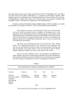 The Akan priests Kwame Agyei Akoto and Akua Nson Akoto of Washington, DC, note that in
the Akan system The Creator, Odumankom