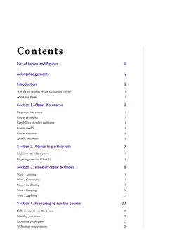 Contents
List of tables and figures
iii
Acknowledgements
iv
Introduction
1
Why do we need an online facilitation course?