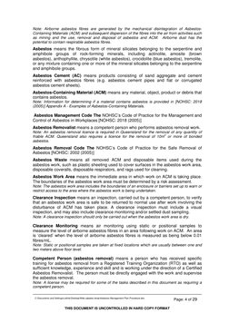 C:\Documents and Settings\Lwhite\Desktop\Web udpates temp\Asbestos Management Plan Procedure.doc
Page: 4 of 29
THIS DOCUMEN