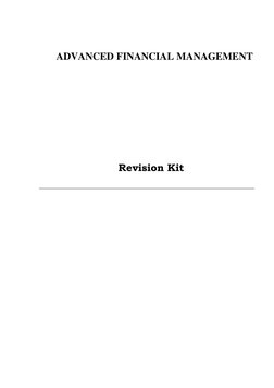 ADVANCED FINANCIAL MANAGEMENT
Revision Kit