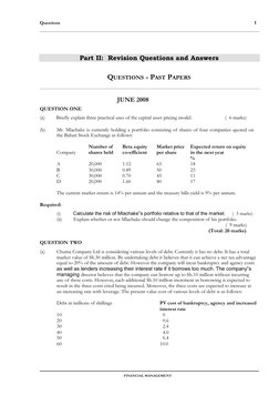 Questions
1
Part II: Revision Questions and Answers
QUESTIONS - PAST PAPERS
JUNE 2008
QUESTION