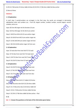 Mentor for Bank Exams (http://www.mentorforbankexams.com/)
Reasoning – Input / Output Guide (35 Practice Sets)
Like my Face