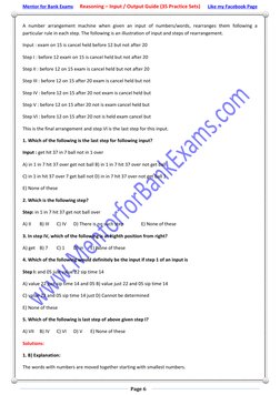 Mentor for Bank Exams (http://www.mentorforbankexams.com/)
Reasoning – Input / Output Guide (35 Practice Sets)
Like my Face