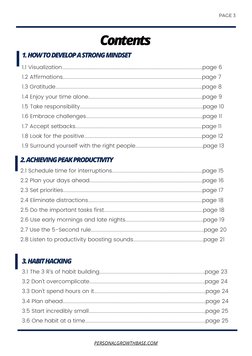 PAGE 3
1. HOW TO DEVELOP A STRONG MINDSET
1.1 Visualization................................................................