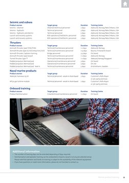 Marine product training
9
Seismic and subsea
Product courses
Target group
Duration
Training Centre
Seismic - observer
Obs