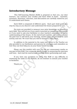 LU_Q1_Science7_Module3
Introductory Message
This Self-Learning Module (SLM) is prepared so that you, our de