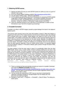 1. Obtaining ASTER scenes
1) Identify and define the area you want ASTER scenes for (either as a box or a point of
inter