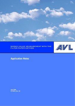Application Notes
SMOKE VALUE MEASUREMENT WITH THE
FILTER-PAPER-METHOD
June 2005
AT1007E, Rev. 02