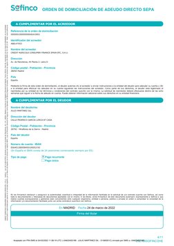01C1022022032412010625000000128792
X
ORDEN DE DOMICILIACIÓN DE ADEUDO DIRECTO SEPA
A CUMPLIMENTAR POR EL ACREEDOR
Referencia