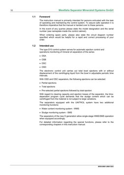 10
Westfalia Separator Mineraloil Systems GmbH
8555-9001-000/1203
1.1
Foreword
The instruction manual is pri