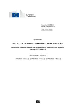 EN
EUROPEAN
COMMISSION
Brussels, 16.12.2020
COM(2020) 823 final
2020/0359 (COD)
Proposal for a
DIRECTIV
