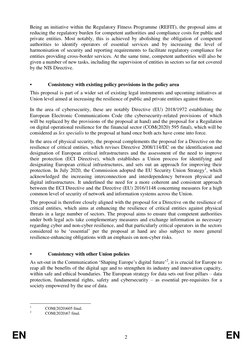 EN
2
EN
Being an initiative within the Regulatory Fitness Programme (REFIT), the proposal aims at
reducing the regulat