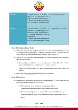 Page 6 of 40
5-Resident
1-Bachelor’s degree of Medicine (or
equivalent) from a university that is
listed in the