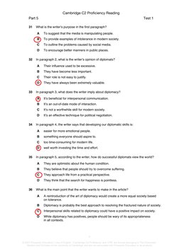 Cambridge C2 Proficiency Reading
Part 5
Test 1
31
What is the writer’s purpose in the first paragraph?
A
To s