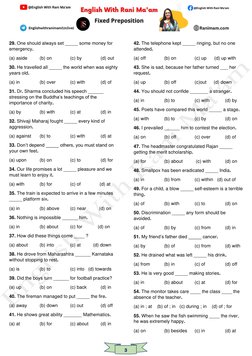 3
29. One should always set _____ some money for
emergency.
(a) aside
(b) on
(c) by
(d) out