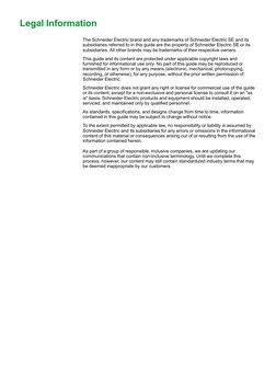 Legal Information
The Schneider Electric brand and any trademarks of Schneider Electric SE and its
subsidiaries referred to i