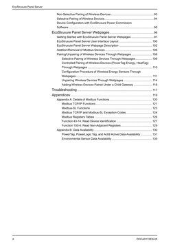 EcoStruxure Panel Server
Non-Selective Pairing of Wireless Devices .................................................93
Select